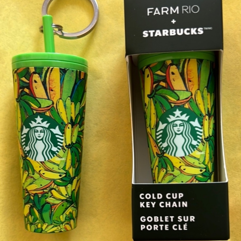 Brand NEW 2025 Starbucks Farm Rio Banana Mini Tumbler Keychain